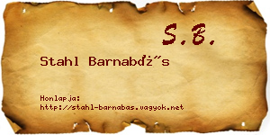 Stahl Barnabás névjegykártya